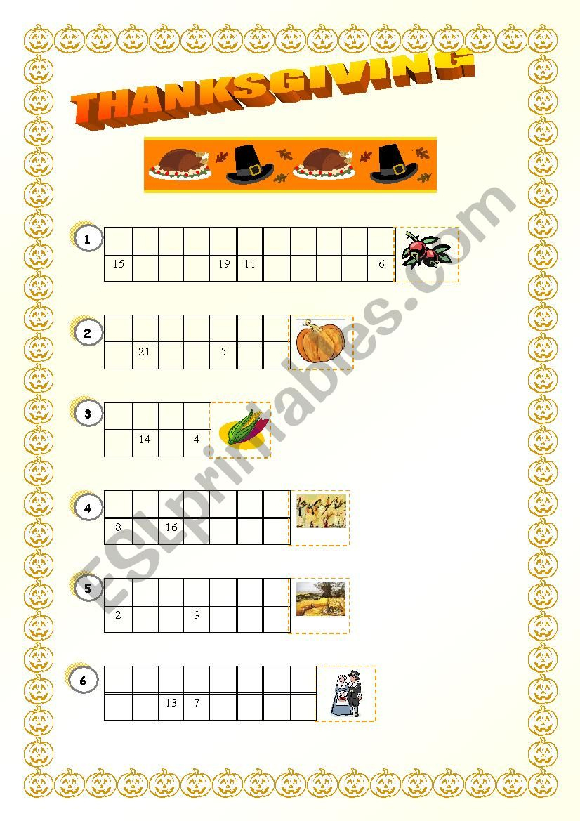 Thanksgiving Cryptogram - Esl Worksheeteve25 | Thanksgiving Cryptogram Worksheet