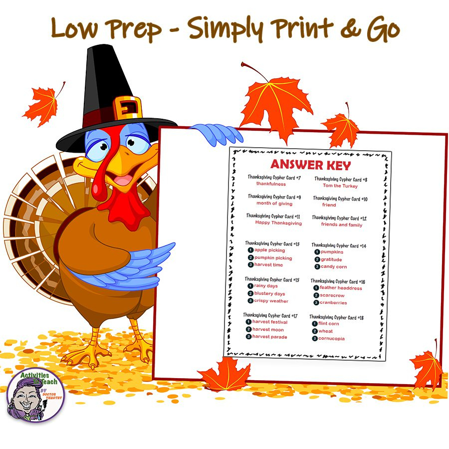 Thanksgiving Cypher Decoding Fun Puzzle Packet | Thanksgiving Decoding Worksheets