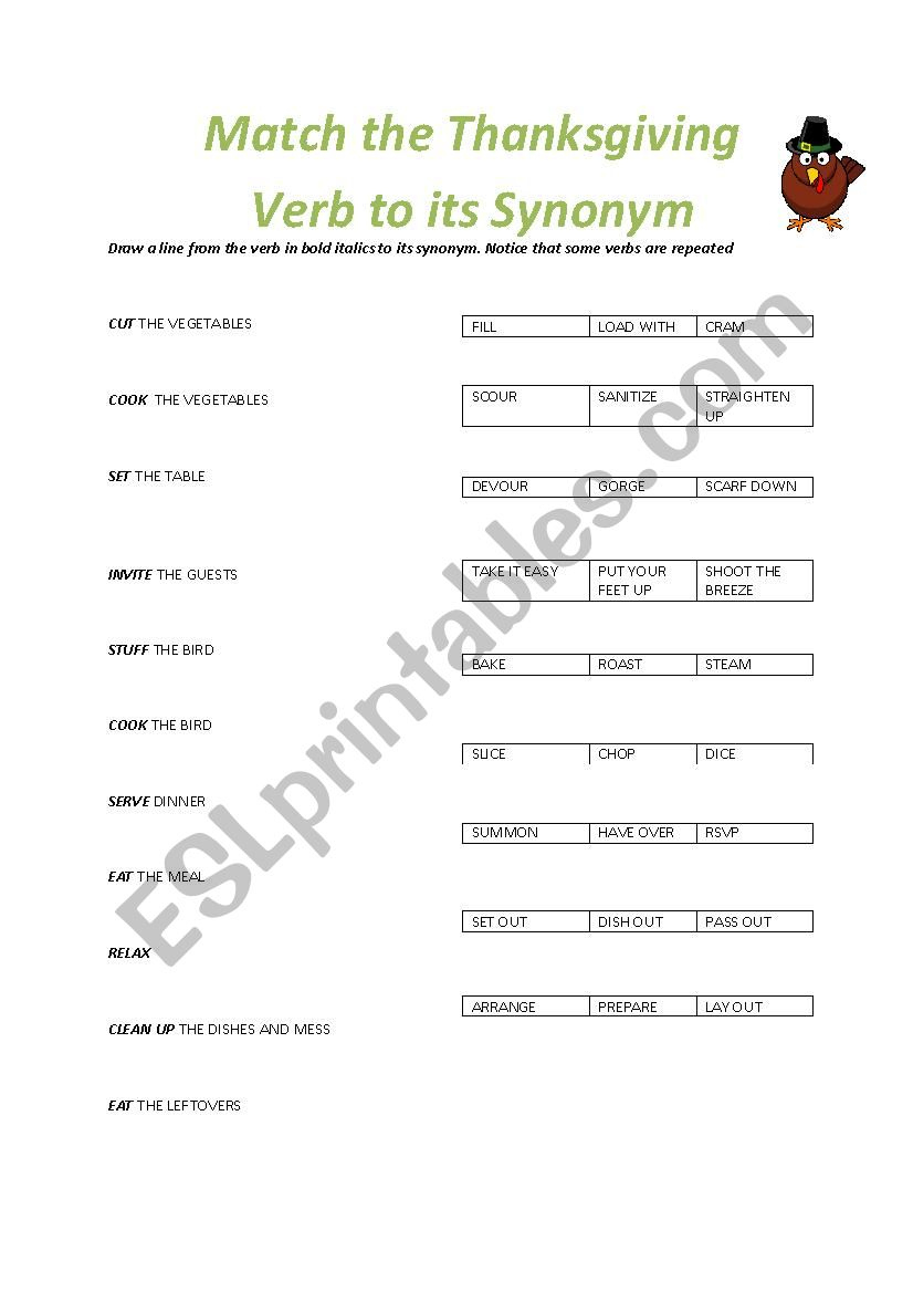 thanksgiving dinner synonyms esl worksheetupen atem thanksgiving synonyms worksheet Thanksgiving Dinner Synonyms - Esl Worksheetupen Atem | Thanksgiving Synonyms Worksheet