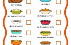 Thanksgiving-Dinner Umfrage / Survey | German In The Afternoon | Thanksgiving Meal Worksheet