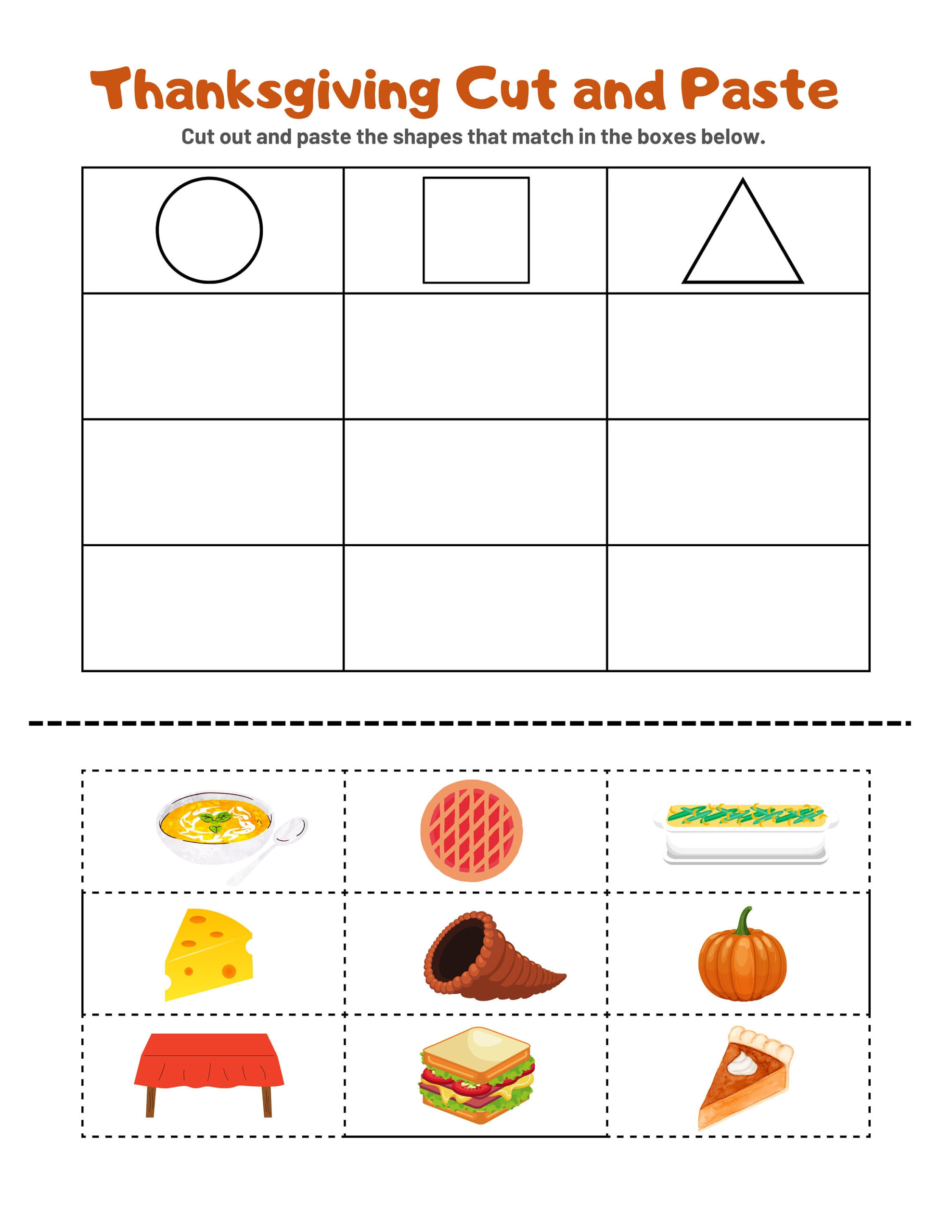 Thanksgiving Fine Motor Worksheets - Etsy | Thanksgiving Cut And Paste Worksheets