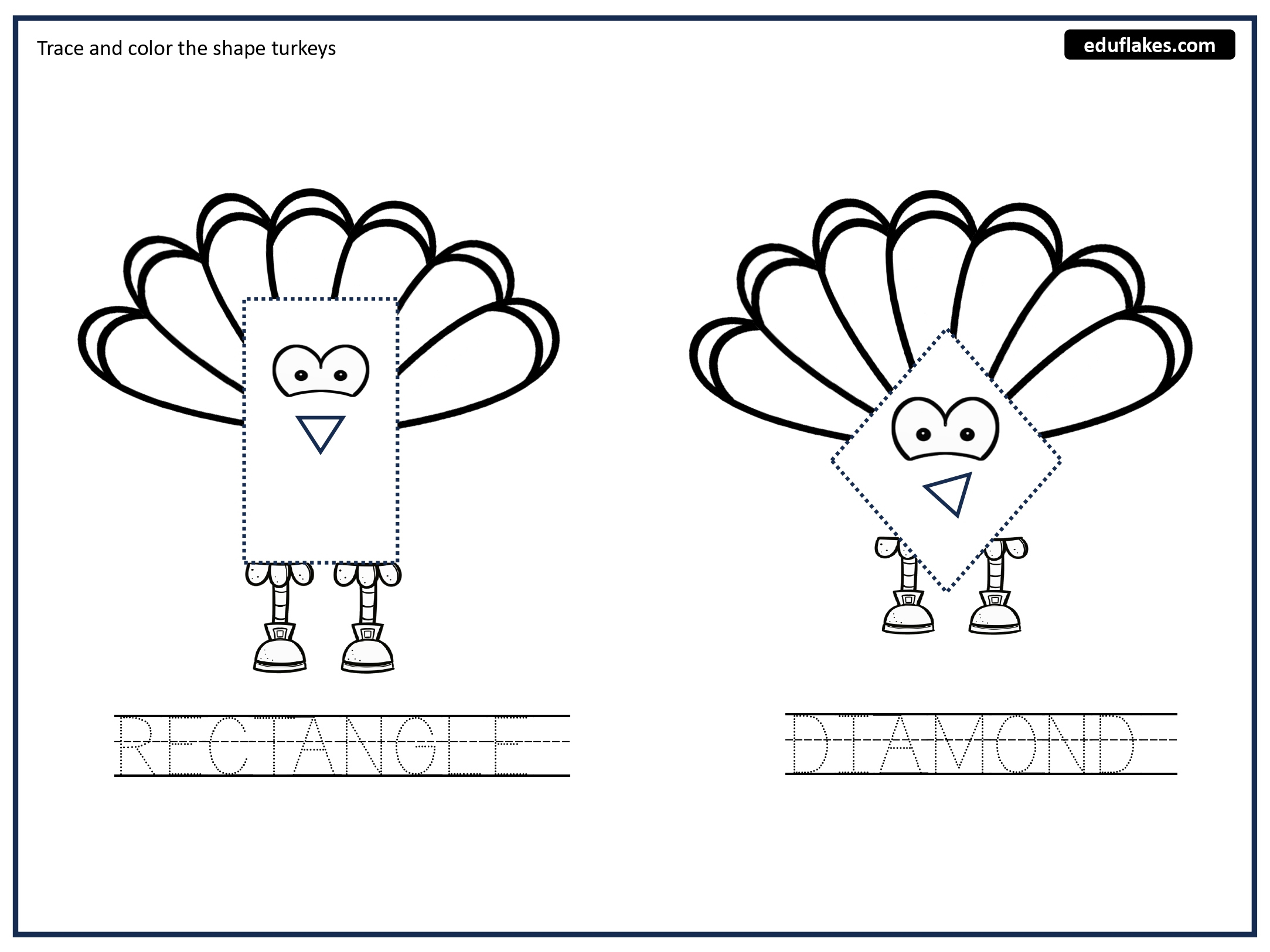 Thanksgiving Fun With Shape Turkeys: Engaging Kindergarteners With | Thanksgiving Shapes Worksheets