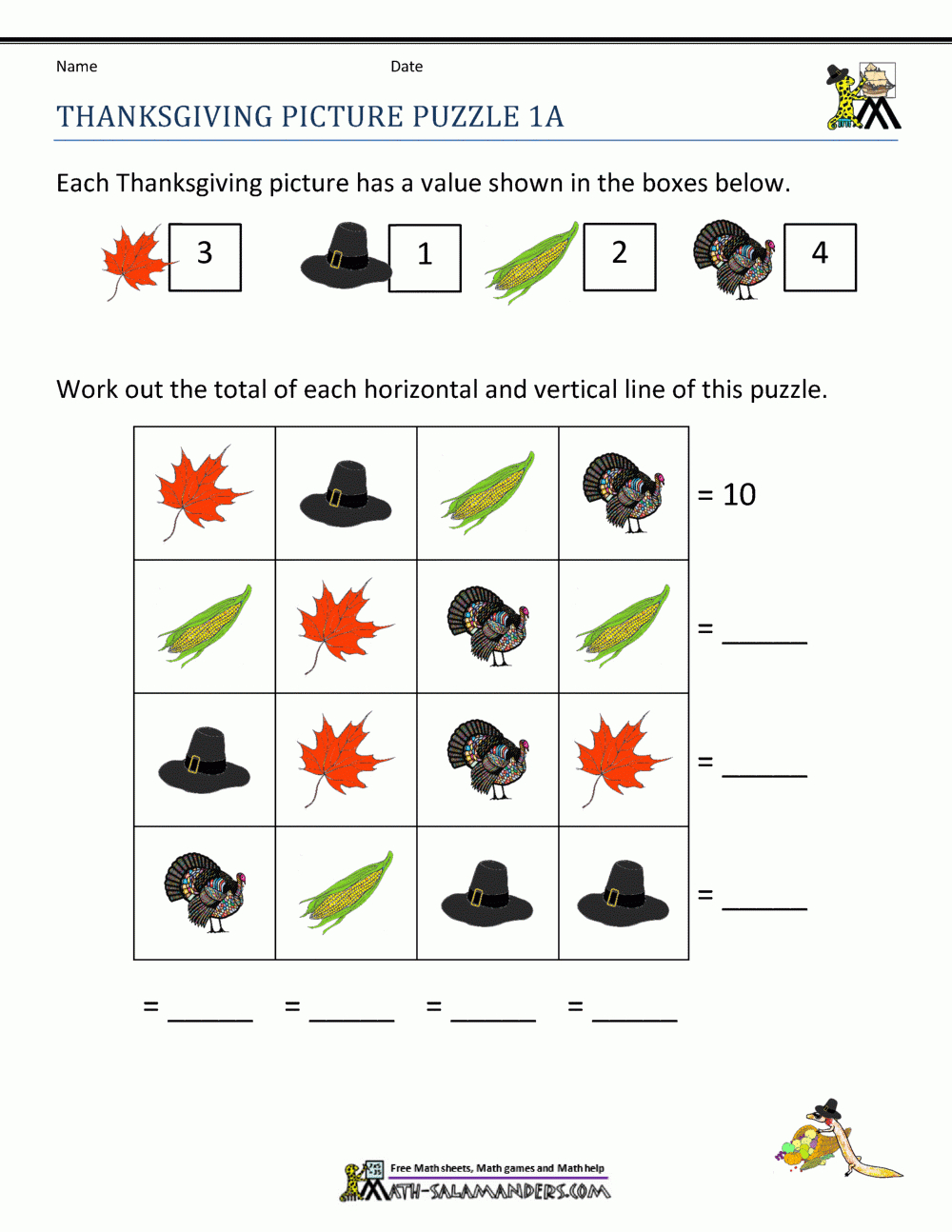 Thanksgiving Math Activities First Grade | Preschool Thanksgiving Math Worksheets
