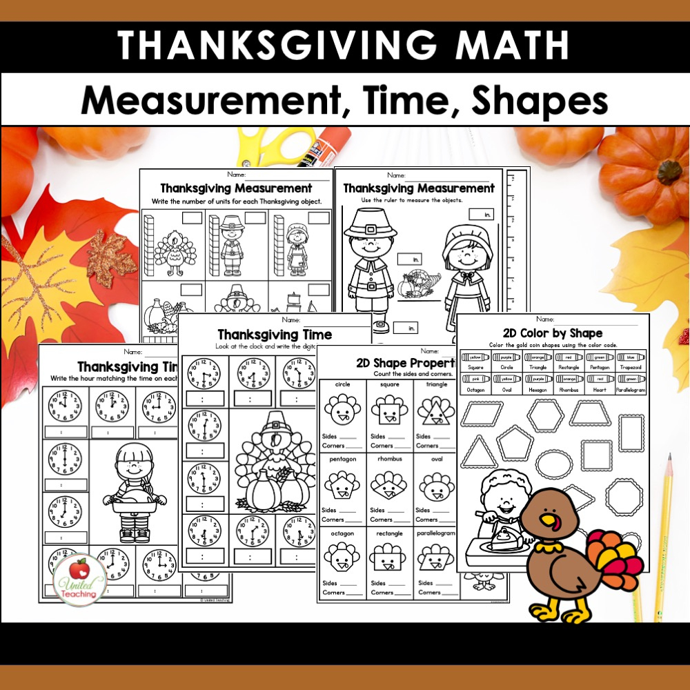 Thanksgiving Math Activities For 1St Grade - United Teaching | Thanksgiving Measurement Worksheet