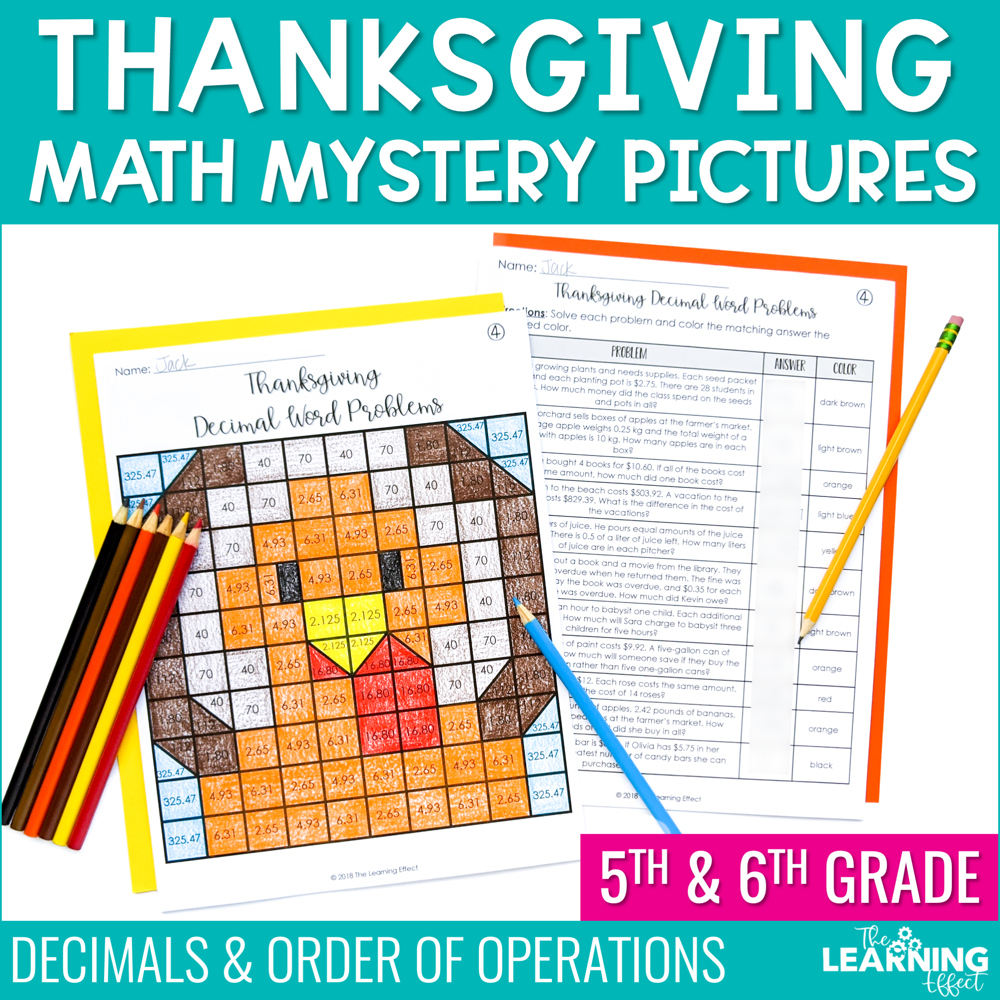 thanksgiving math activities mystery picture worksheets decimals thanksgiving decimal worksheets Thanksgiving Math Activities Mystery Picture Worksheets | Decimals | Thanksgiving Decimal Worksheets