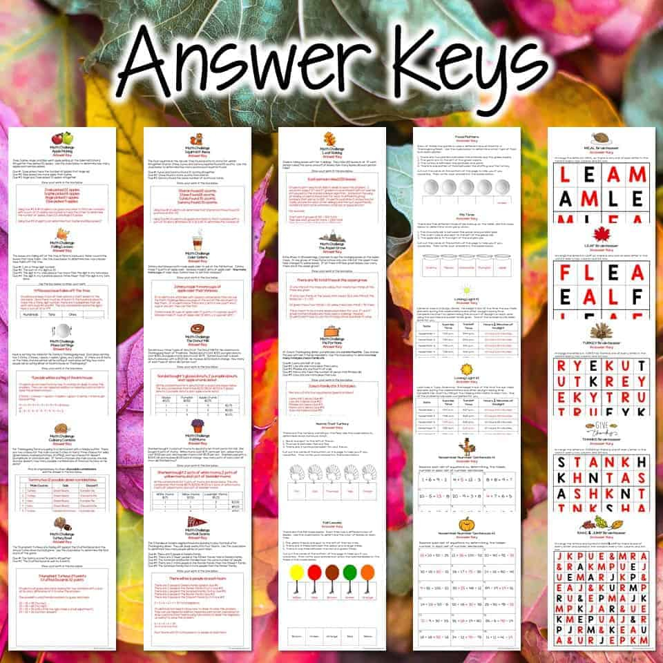 thanksgiving math challenges brainteasers thanksgiving challenge worksheet answer key Thanksgiving Math Challenges & Brainteasers - | Thanksgiving Challenge Worksheet Answer Key