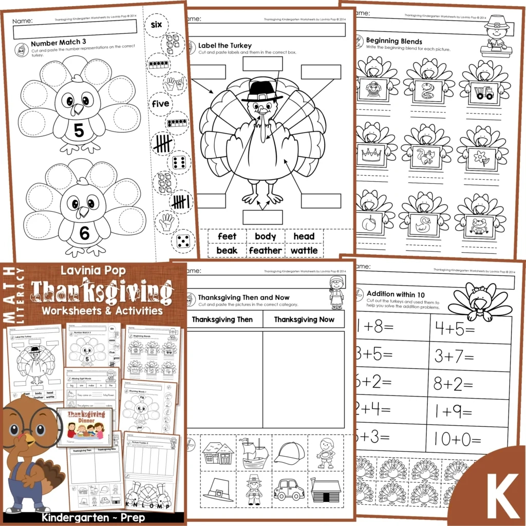 thanksgiving math literacy worksheets for kindergarten in my world tpt free thanksgiving worksheets Thanksgiving Math & Literacy Worksheets For Kindergarten - In My World | Tpt Free Thanksgiving Worksheets