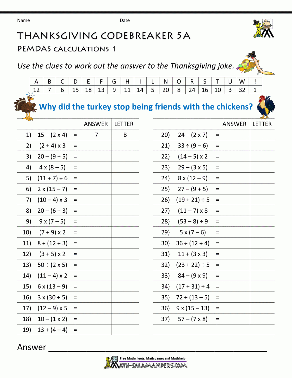 thanksgiving math puzzles thanksgiving 5th grade math worksheets Thanksgiving Math Puzzles | Thanksgiving 5Th Grade Math Worksheets