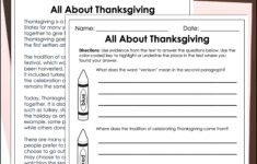 Thanksgiving Worksheets For 5th Grade