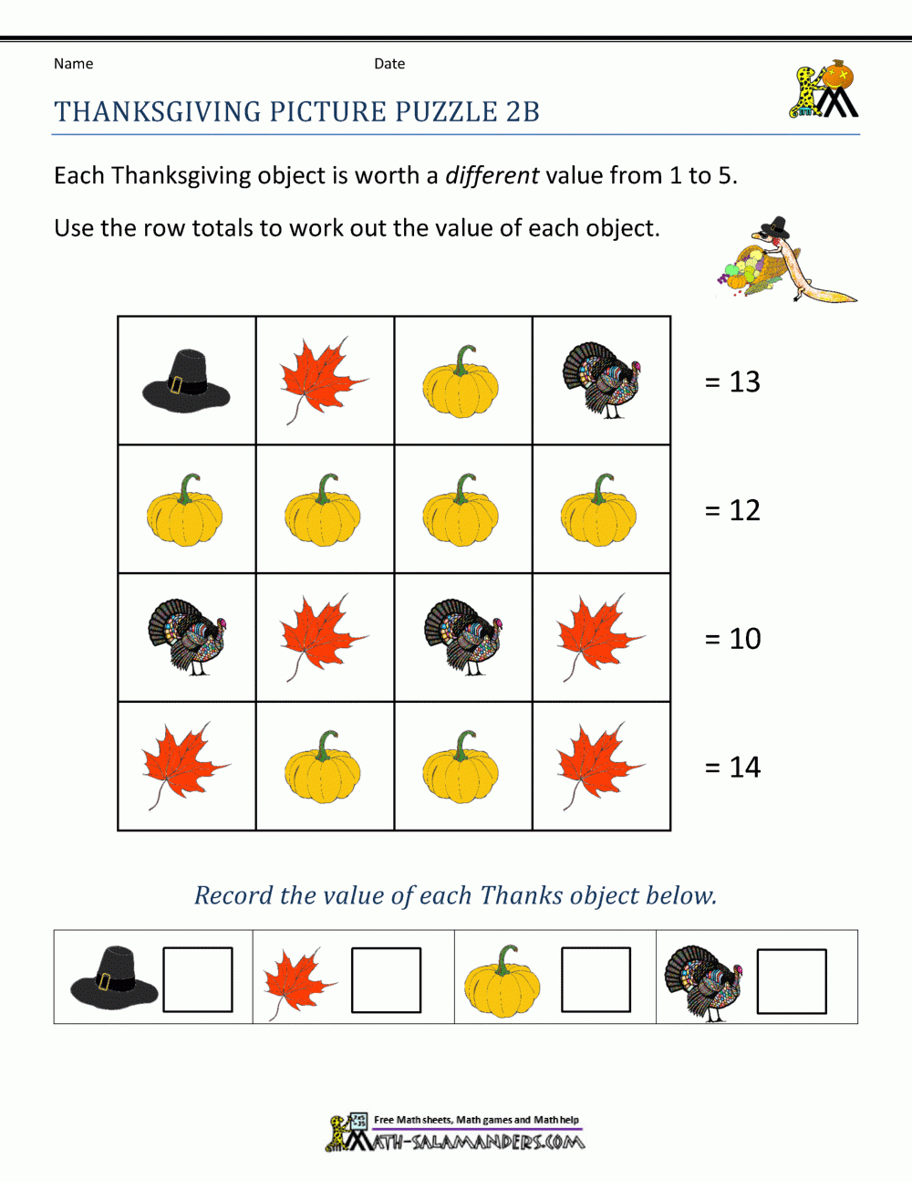 Thanksgiving Math Worksheets 2Nd Grade | Free Thanksgiving Math Worksheets For 2nd Grade
