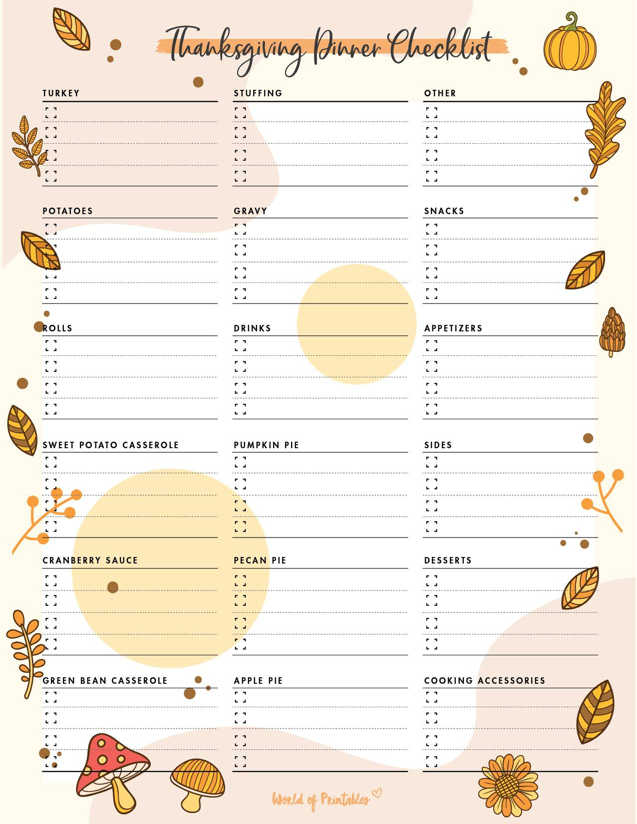 Thanksgiving Planner - Free 60 Page Planner That&amp;#039;S Perfect For | Planning A Thanksgiving Dinner Worksheet