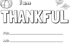 Thanksgiving Printable For Kids, I Am Thankful For Printable | I Am Thankful For Thanksgiving Worksheet
