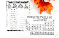 Thanksgiving Science Worksheet (Fun With The Periodic Table) | Thanksgiving Science Worksheets Free