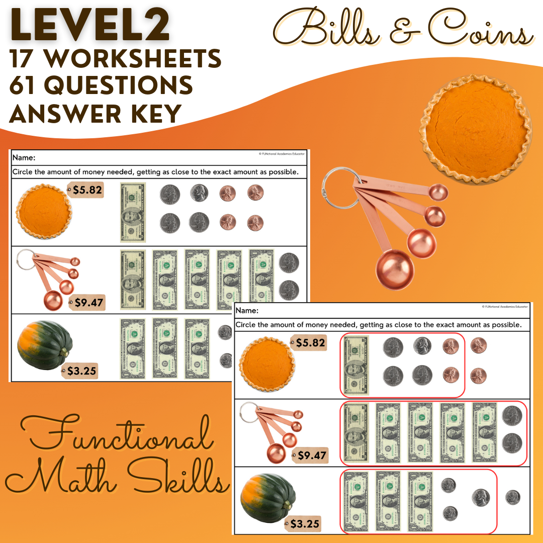 Thanksgiving Shopping Task Cards/ Worksheets - Money Math | Thanksgiving Money Math Worksheets