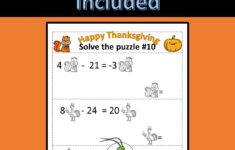 Thanksgiving Algebra Worksheets