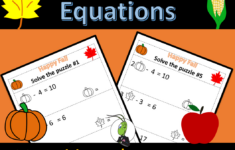 Thanksgiving Solving Equations Worksheets Thanksgiving Solving Equations Worksheets
