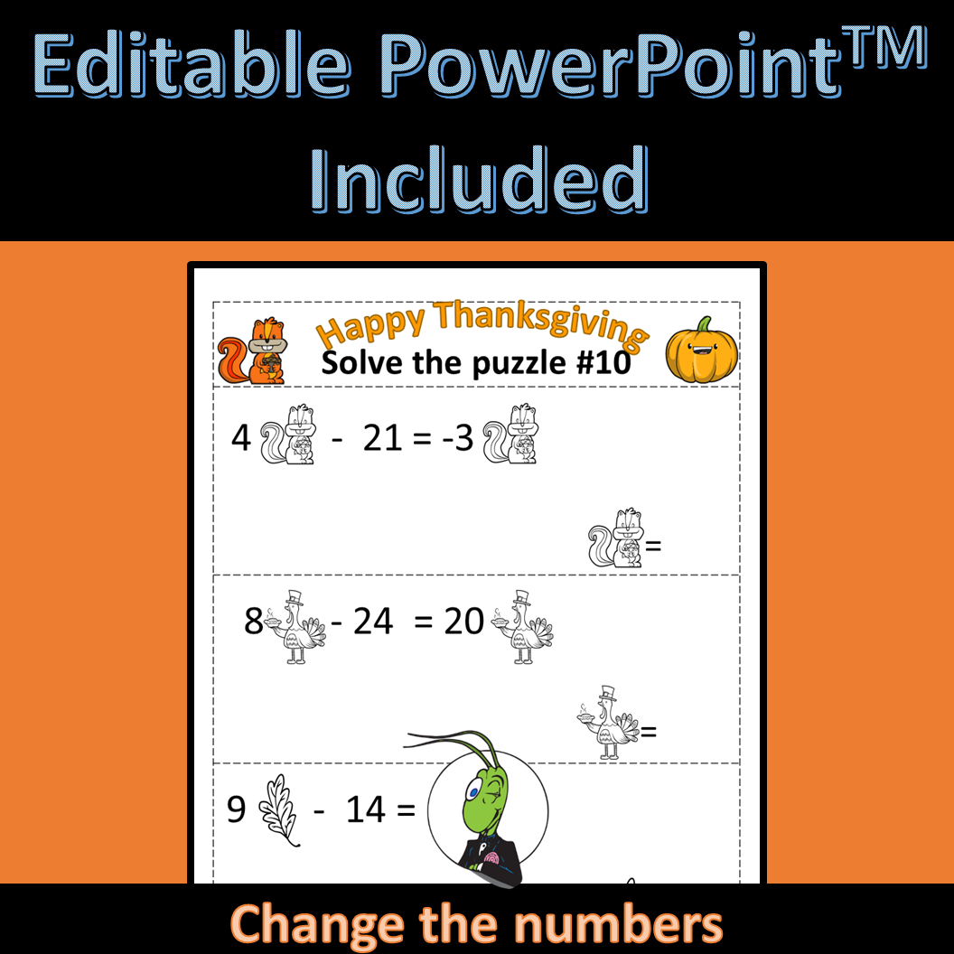Thanksgiving Solving Equations Logic Puzzle | Algebra 1 - Classful | Thanksgiving Solving Equations Worksheets