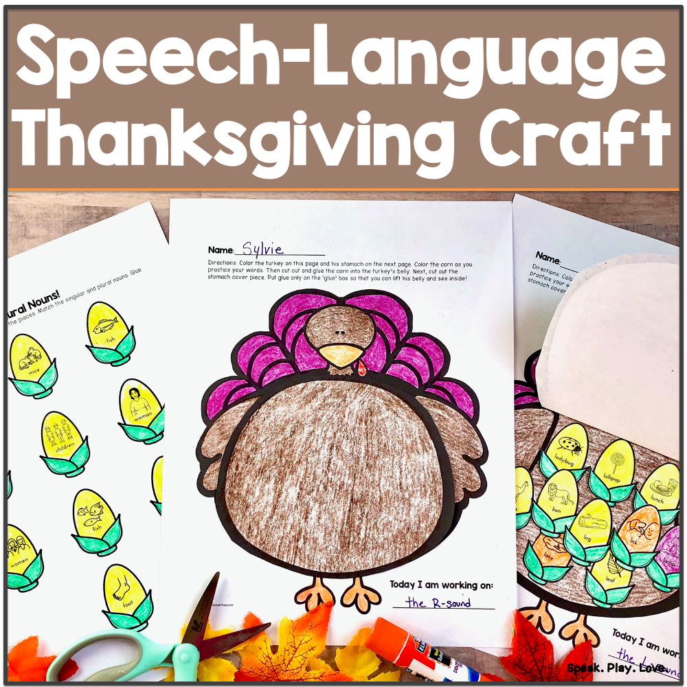 Thanksgiving Speech Therapy Craft - Articulation And Language | Thanksgiving Articulation Worksheets
