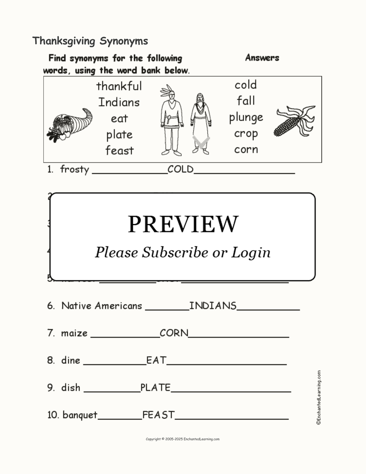 thanksgiving synonyms enchanted learning thanksgiving synonyms worksheet Thanksgiving Synonyms - Enchanted Learning | Thanksgiving Synonyms Worksheet