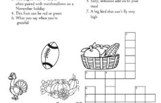 Thanksgiving Crossword Puzzle Worksheet Thanksgiving Crossword Puzzle Worksheet