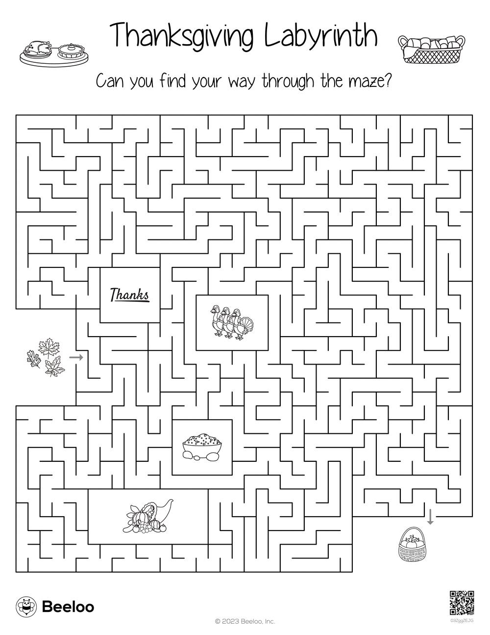 Thanksgiving-Themed Mazes • Beeloo Printable Crafts And Activities | Thanksgiving Maze Worksheets