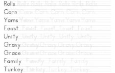 Thanksgiving Tracing Worksheets Thanksgiving Tracing Worksheets