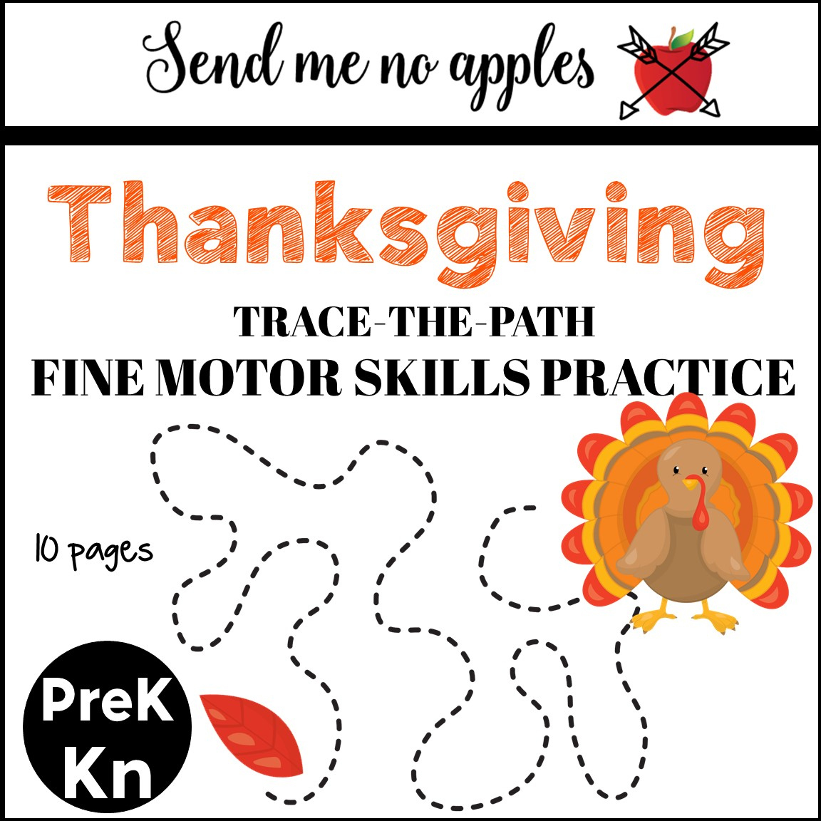Thanksgiving Trace The Path Fine Motor Activities | Madeteachers | Thanksgiving Fine Motor Worksheets