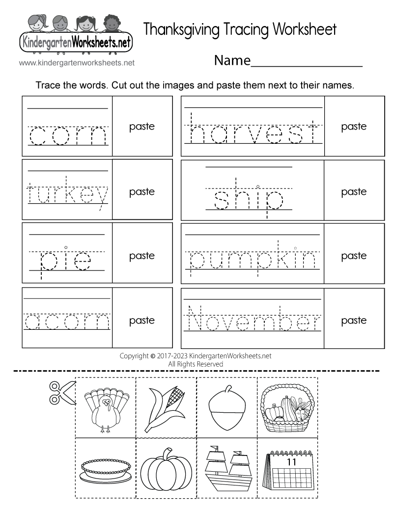 Thanksgiving Tracing Worksheet - Free Printable, Digital, &amp;amp; Pdf | Printable Worksheets For Thanksgiving