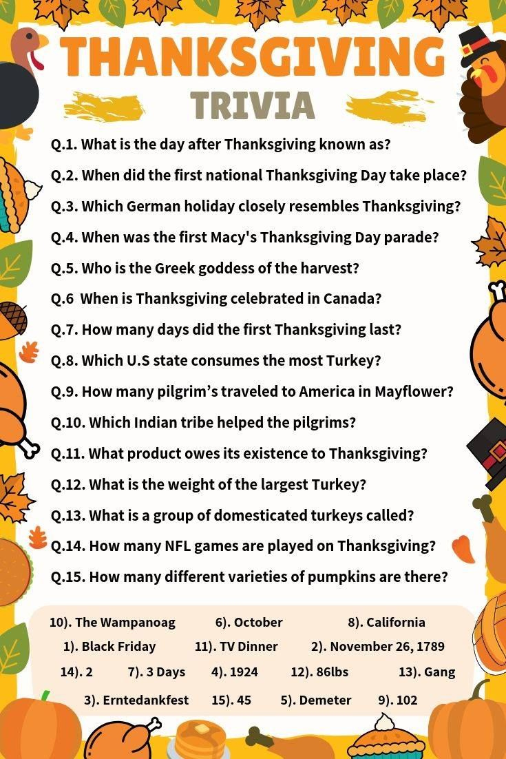 thanksgiving trivia questions answers thanksgiving trivia worksheet Thanksgiving Trivia Questions & Answers | Thanksgiving Trivia Worksheet