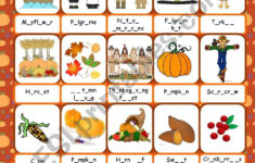 Thanksgiving Vocabulary Worksheet