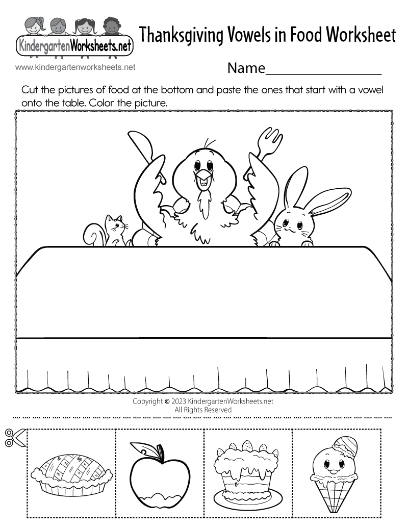 Thanksgiving Vowels In Food Worksheet - Free Printable, Digital, &amp;amp; Pdf | Thanksgiving Phonics Worksheets For Kindergarten