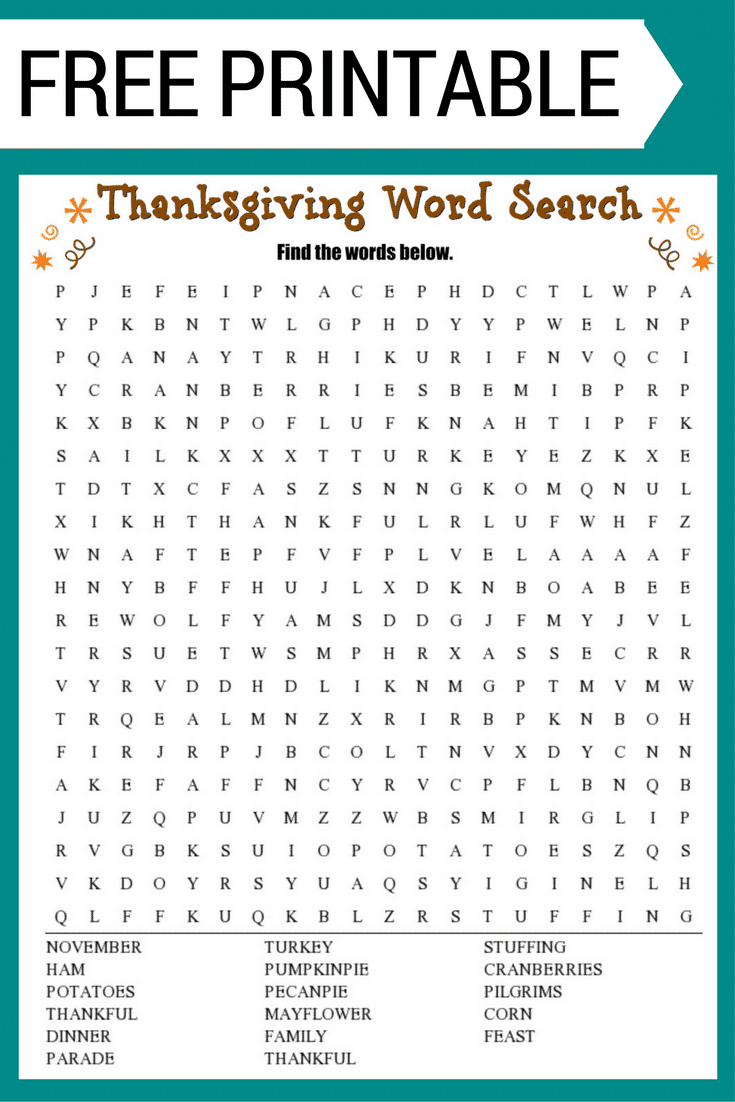 thanksgiving word search free printable thanksgiving word search worksheets Thanksgiving Word Search (Free Printable!) | Thanksgiving Word Search Worksheets