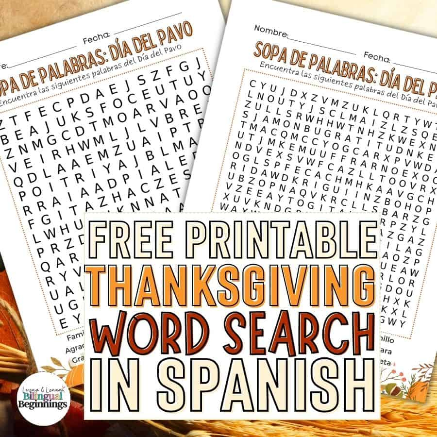 Thanksgiving Word Search Printable In Spanish [Free Printable | Thanksgiving Worksheets in Spanish Free
