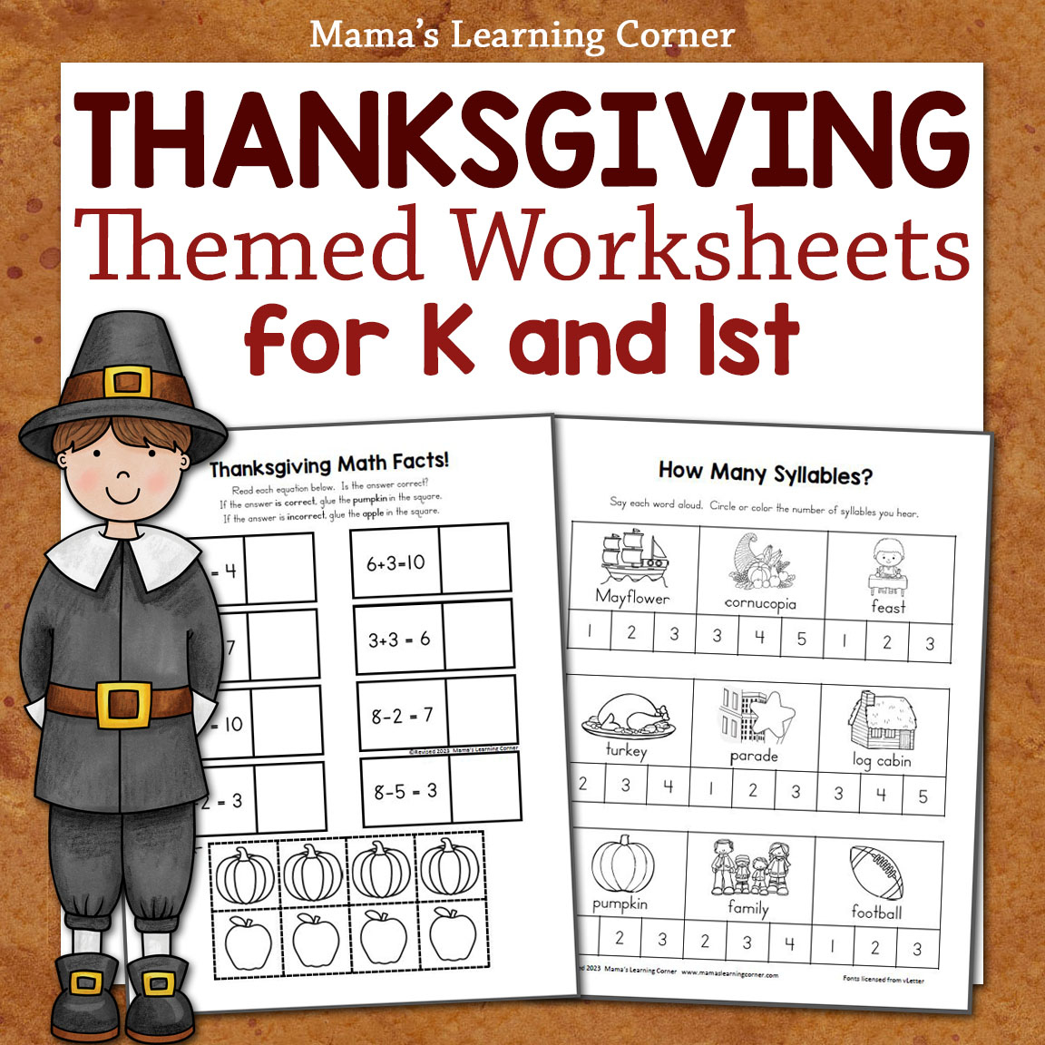 Thanksgiving Worksheet Packet For Kindergarten And First Grade | Thanksgiving 1St Grade Worksheets