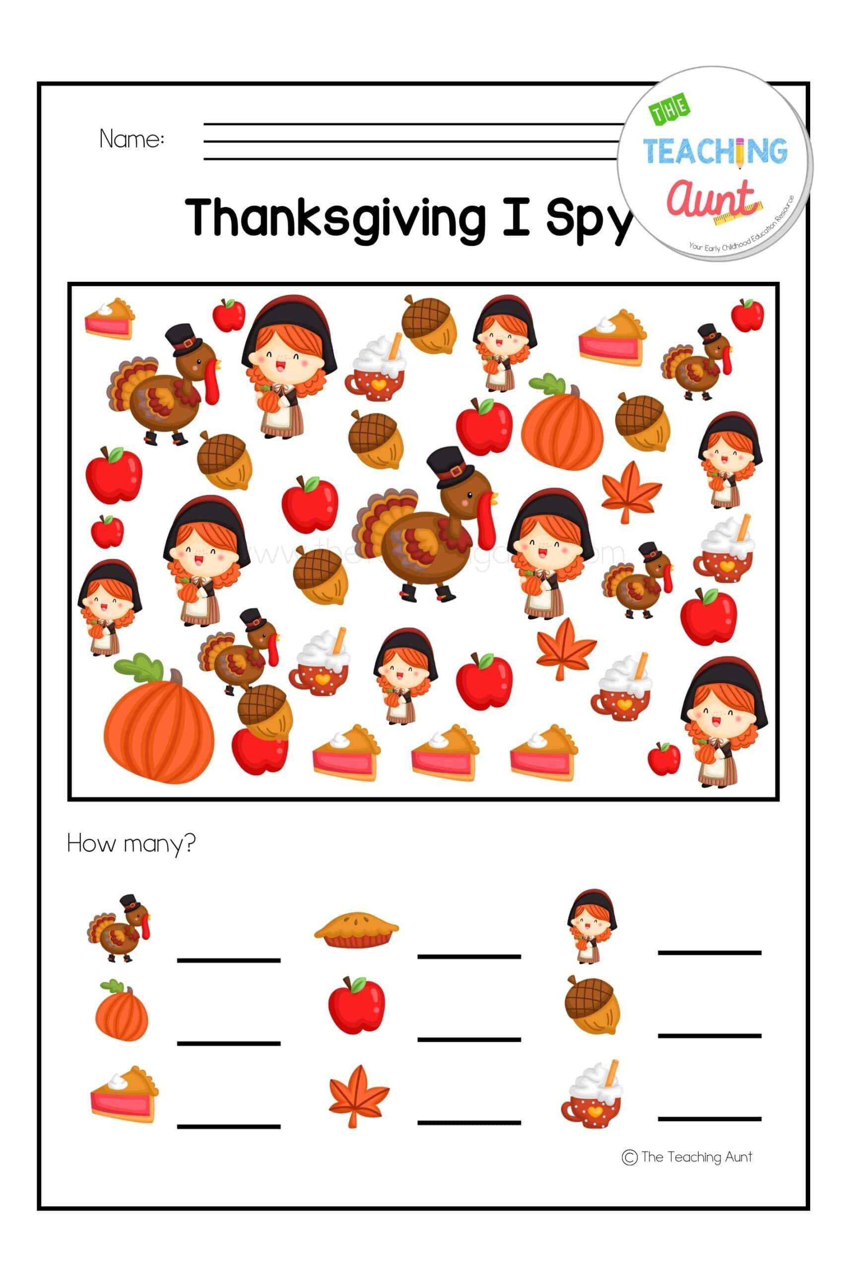 Thanksgiving Worksheets For Preschool - The Teaching Aunt | Thanksgiving Worksheets Prek