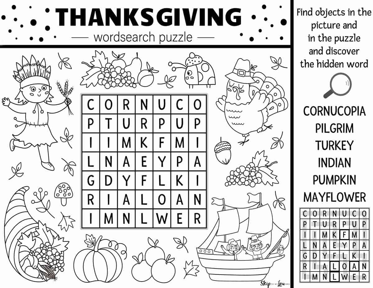 Thanksgiving Worksheets | Skip To My Lou | Super Teacher Worksheets Thanksgiving Word Search Answers