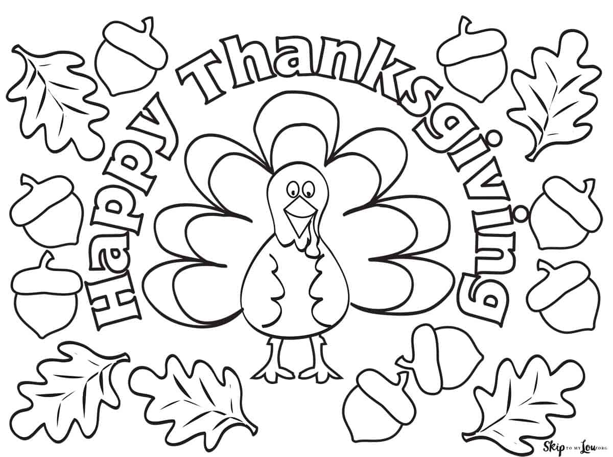The Cutest Free Turkey Coloring Pages | Skip To My Lou | Thanksgiving Worksheets Coloring