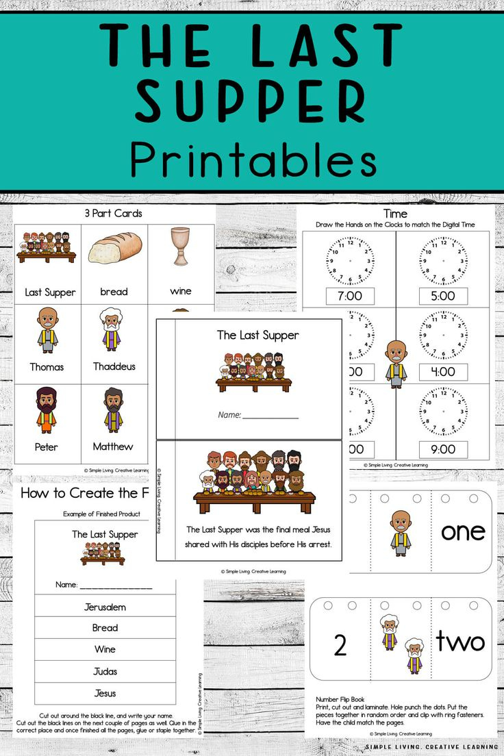 The Last Supper Printables | Worksheets For Kids, Last Supper | The Last Supper Printable Worksheets