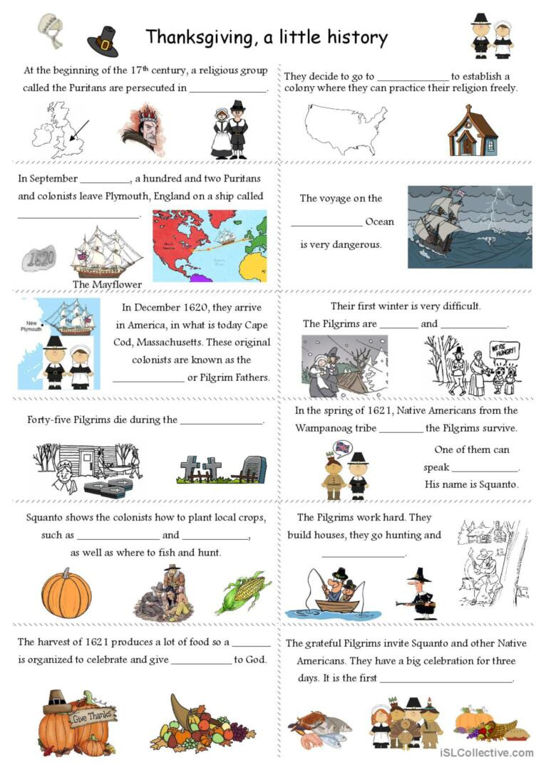 The Origins Of Thanksgiving: English Esl Worksheets Pdf &amp;amp; Doc | Thanksgiving Social Studies Worksheets