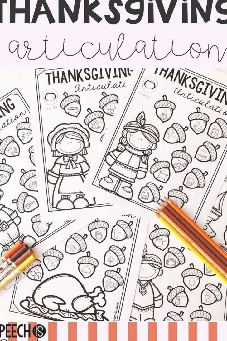 These Thanksgiving Articulation Printables Are Super Fun And | Thanksgiving Articulation Worksheets