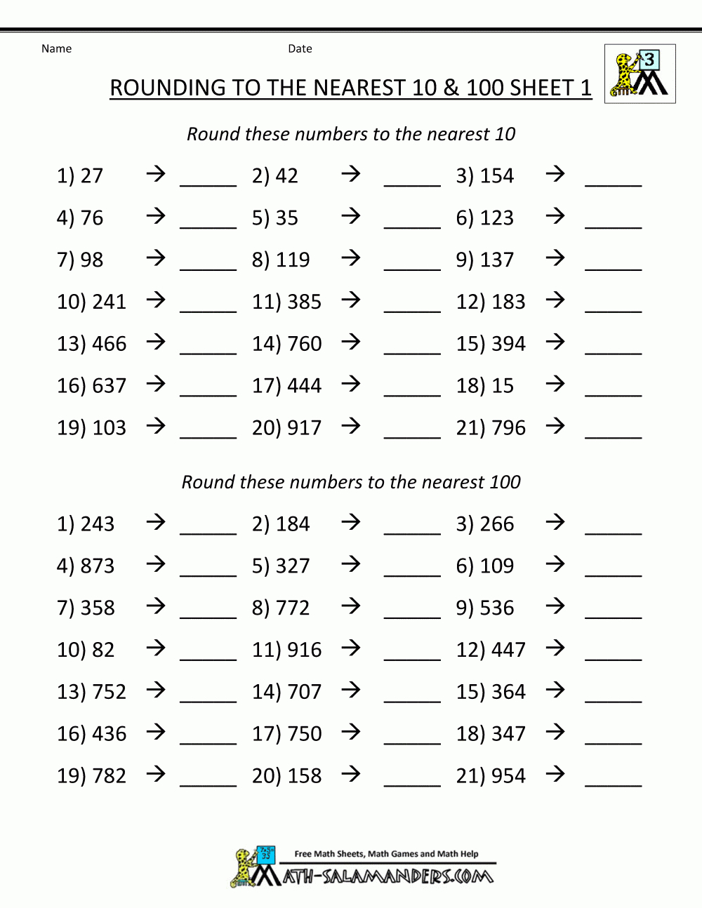 Third-Grade-Math-Rounding-Nearest-10-100-1.Gif 1,000×1,294 Pixels | Printable Rounding Worksheets For 3Rd Grade