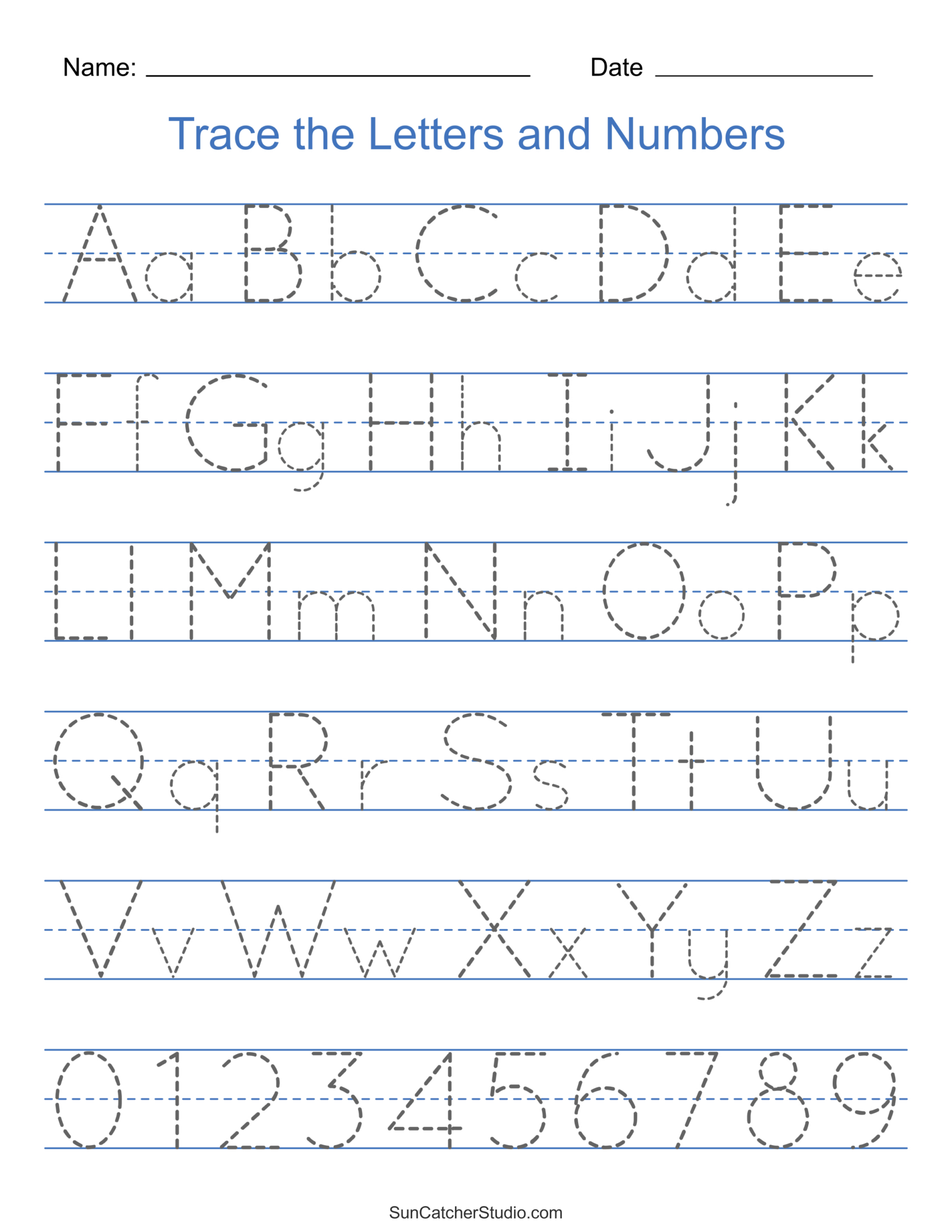 Tracing Alphabet Letters (Printable Handwriting Worksheets) – Free | Free Printable Tracing Alphabet Worksheets