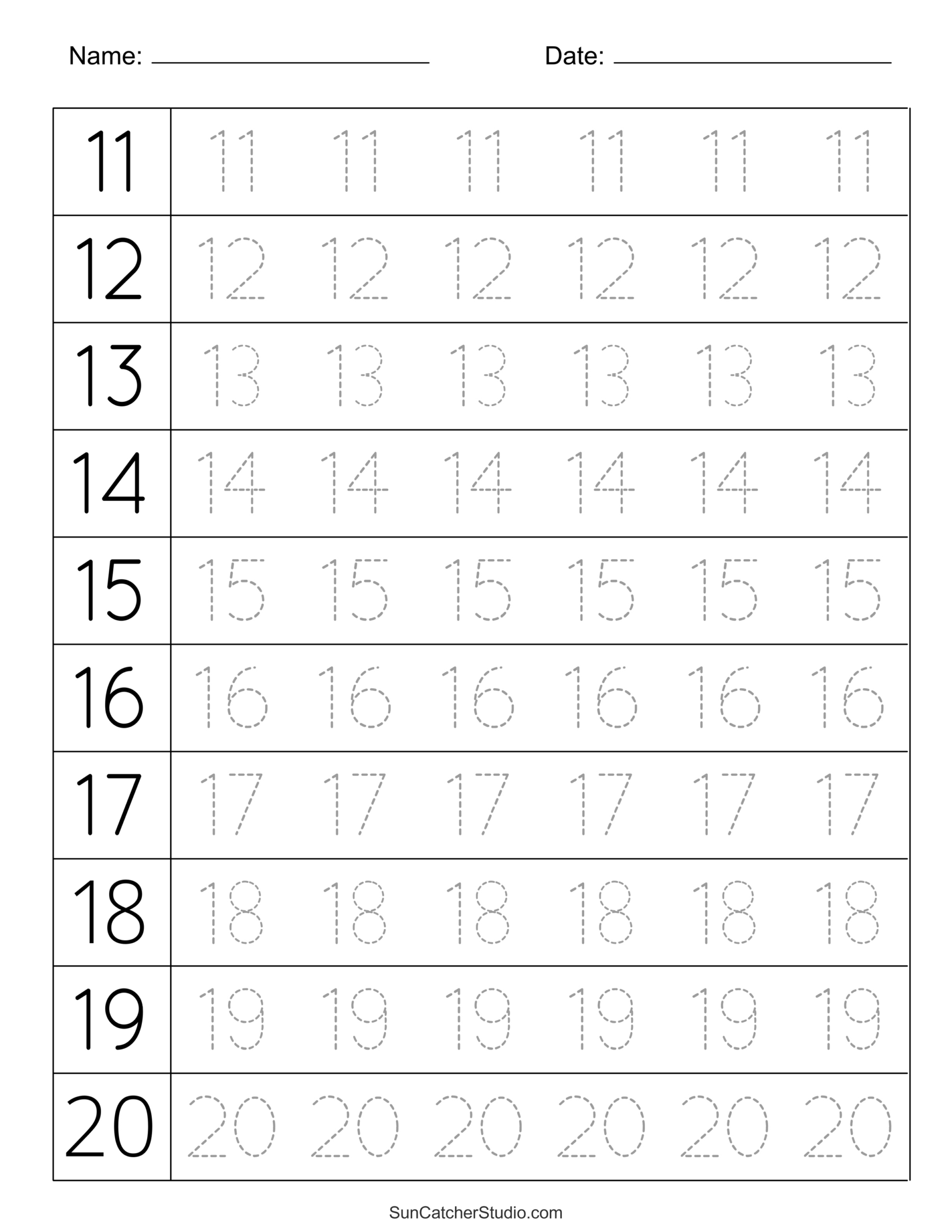 tracing numbers free printable practice pdf worksheets free numbers 11 20 worksheets printable scaled Tracing Numbers (Free Printable Practice Pdf Worksheets) – Free | Numbers 11 20 Worksheets Printable