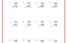 Triple Digit Subtraction With Regrouping Worksheets | Free Printable 3 Digit Subtraction With Regrouping Worksheets