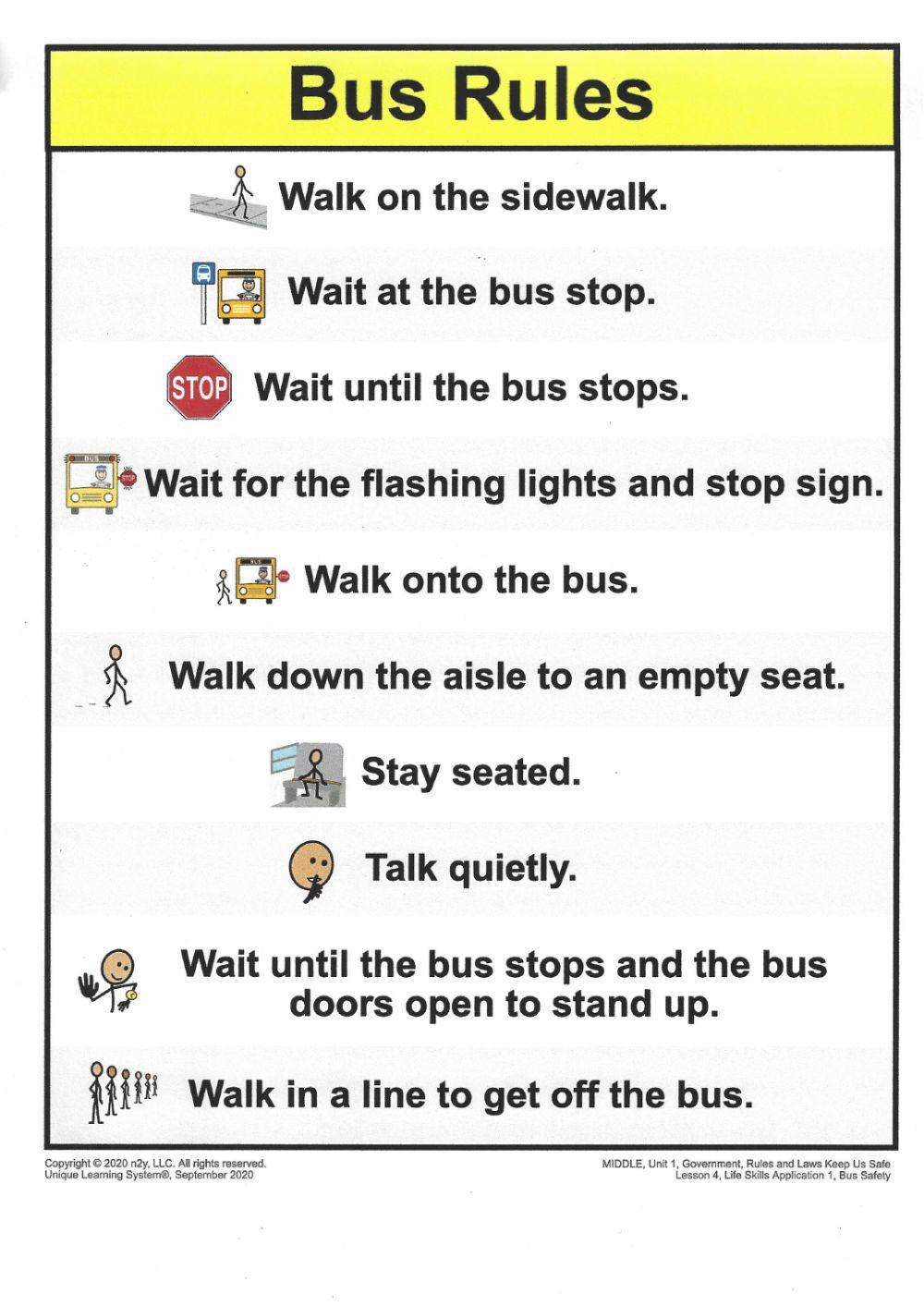Uls Bus Safety Rules 9-28-20 Online Exercise For | Live Worksheets | Printable Bus Safety Worksheets