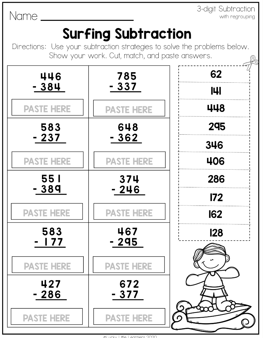 Using 2Nd Grade Math Worksheets To Teach 3-Digit Subtraction With | Free Printable 3 Digit Subtraction With Regrouping Worksheets