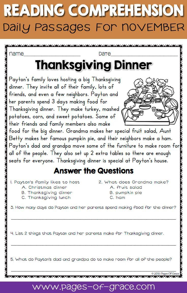 Wh Question Worksheets 6Cc | Thanksgiving Comprehension Worksheets