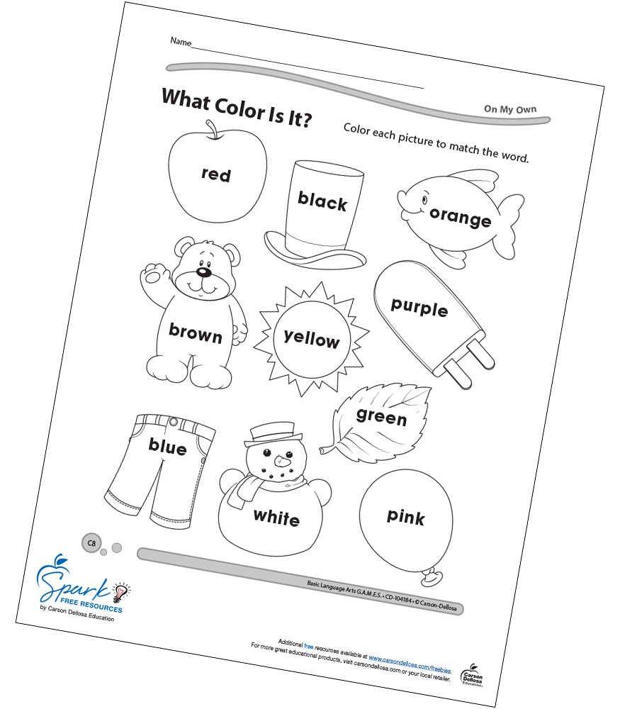 What Color Is It? Free Printable | Carson Dellosa - Worksheets Library | Carson Dellosa Printable Worksheets