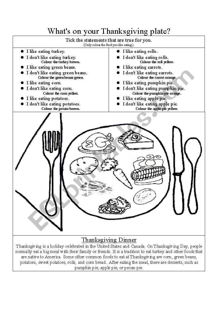 whataas on your thanksgiving plate esl worksheetlina therese my thanksgiving plate worksheet Whatã‚´s On Your Thanksgiving Plate? - Esl Worksheetlina_Therese | My Thanksgiving Plate Worksheet