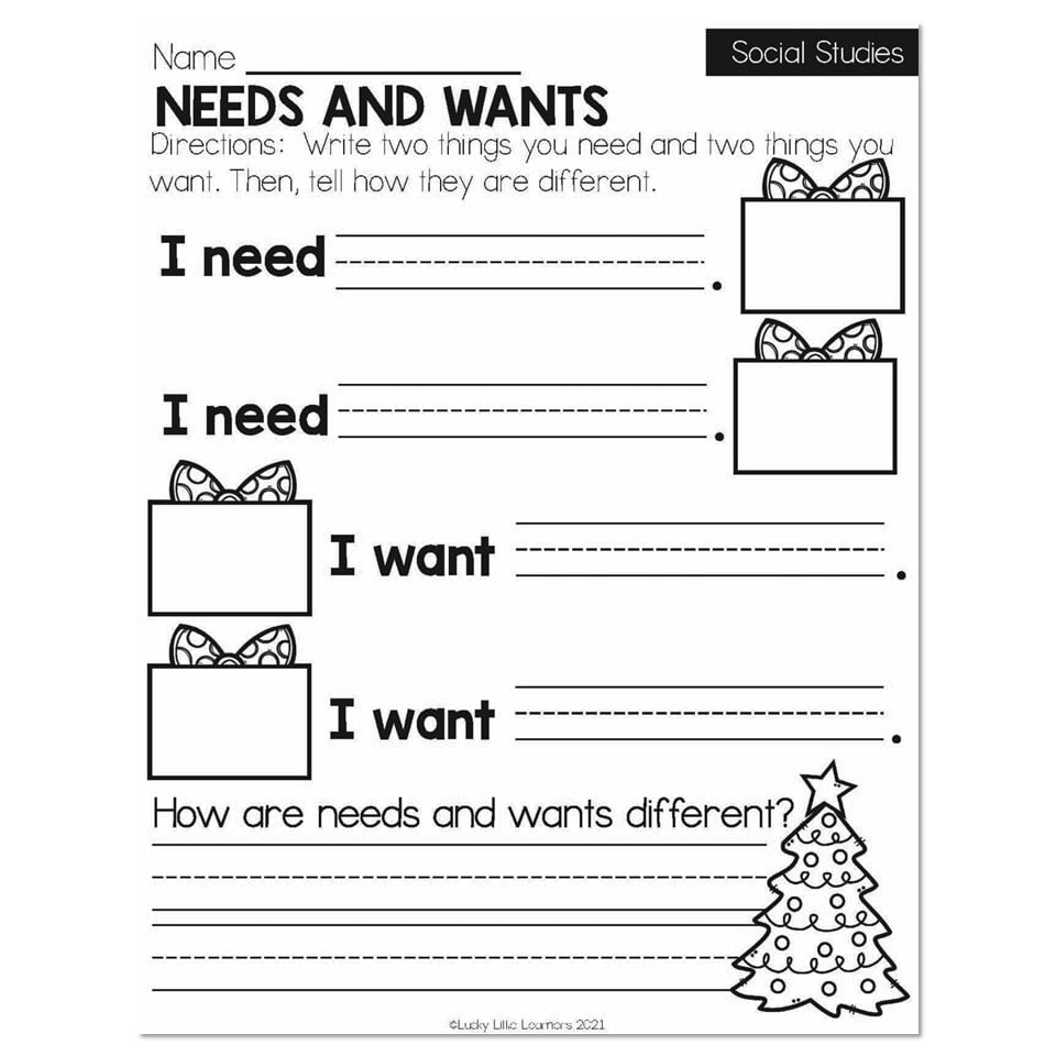 Winter - Early Finishers 1St Grade - Social Studies - Needs And | Social Studies Worksheets First Grade Free Printable